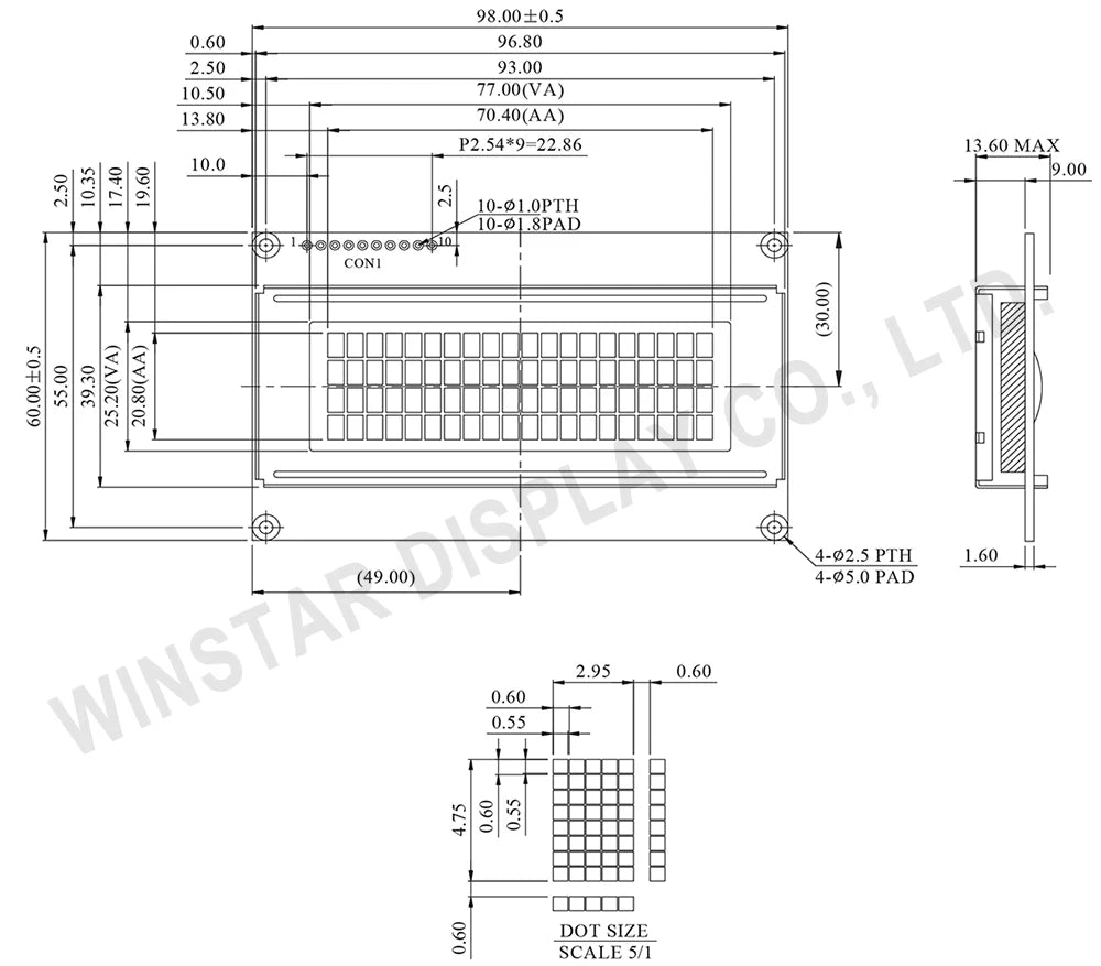 Winstar New WH2004AR-TFH-JT# ST7066 IIC/SPI 204 2004 20*4 20x4 Character UART LCD Display Module 5V Screen