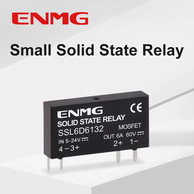 ENMG Ultra-compact Low-Profile Solid State Relay 5V12V24V PLC Interface Type SSL6D6132 DC Control DC AC 6A 2A One Normally Open