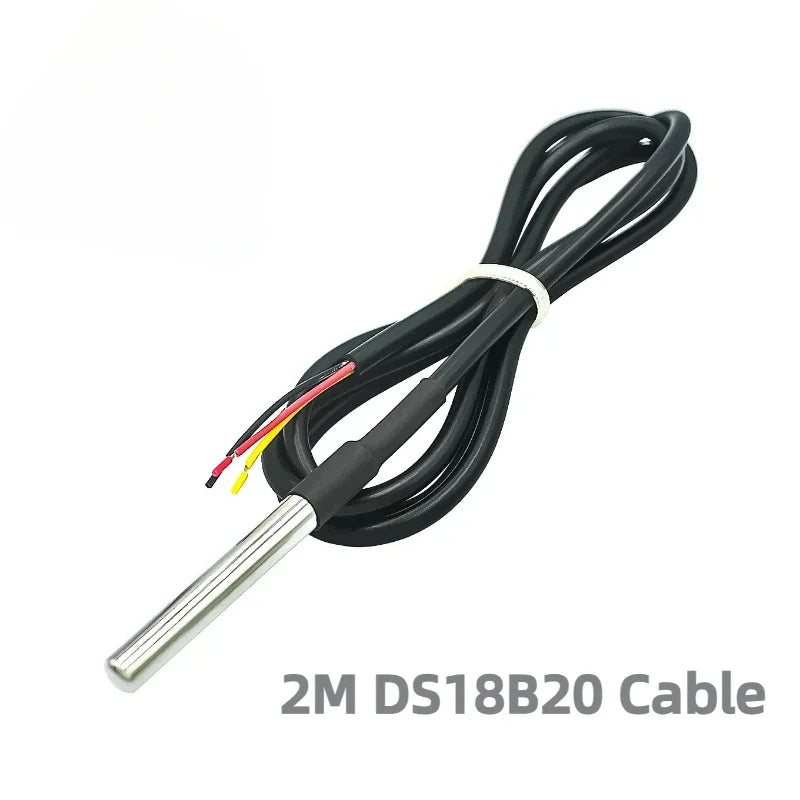DS18B20 Temperature Sensor Module Kit Waterproof 1M 1-5M Digital Sensor Cable Stainless Steel Probe Terminal Adapter for Arduino