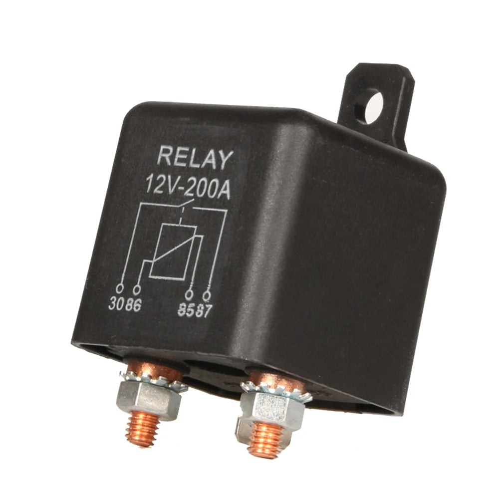 12/24V 100/200A Universal Battery Switch Relay Start 4 Pin Dual Battery Isolator Relay Current Start Relay Normal Open Car Relay