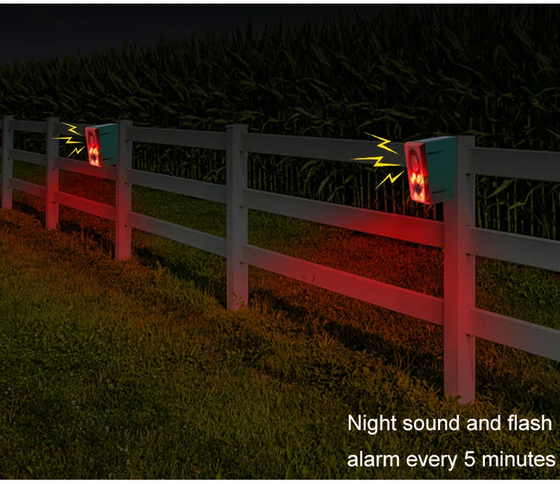 Outdoor Solar Motion Sensor Alarm with Remote Control 129DB with Motion Detector for Farm Yard Garden Garage Shed