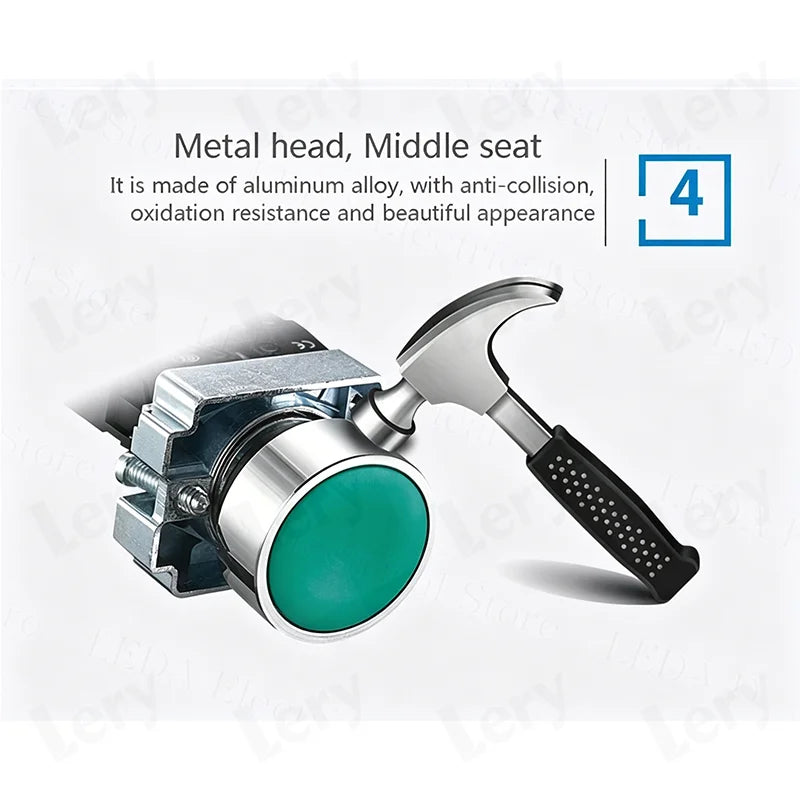 1Pcs XB2-BG21 XB2-BA31 XB2-BS54 22mm Knob Key Start Inching Power on Button Switch Self Reset Small Mushroom Head Emergency Stop