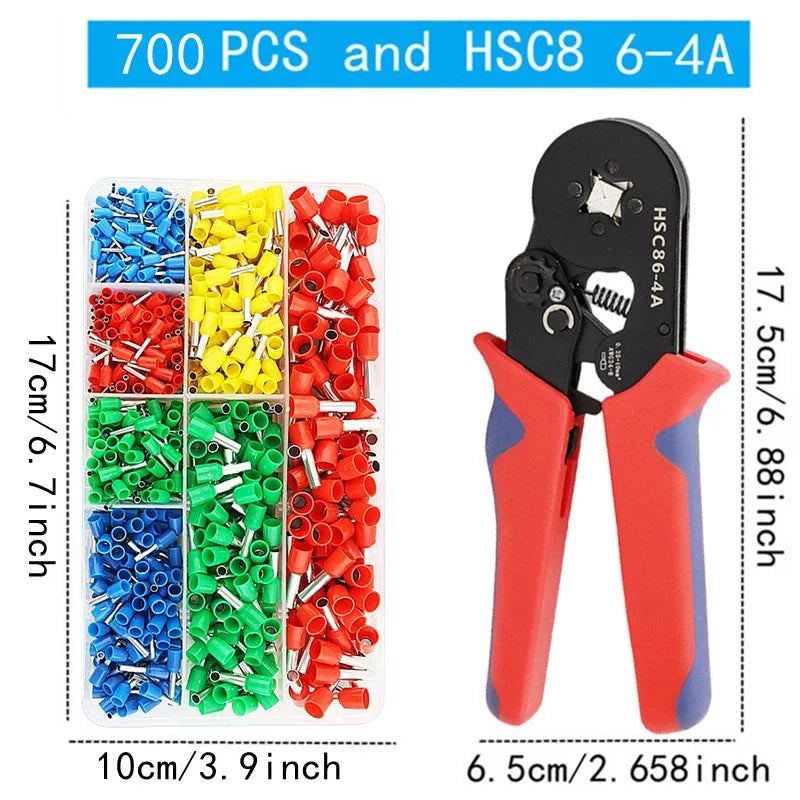 VE Tubular Crimp Terminals,Cable Electrical Connector,Insulated Wire Connectors,Tube Type Terminal Crimping Pliers HSC86-4