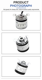AUCHTEL 38mm Incremental Rotary Encoder 8mm Half Hollow Shaft Photoelectric Optical Switch 10-1024-1800-2500-3600 PPR 5-24VDC