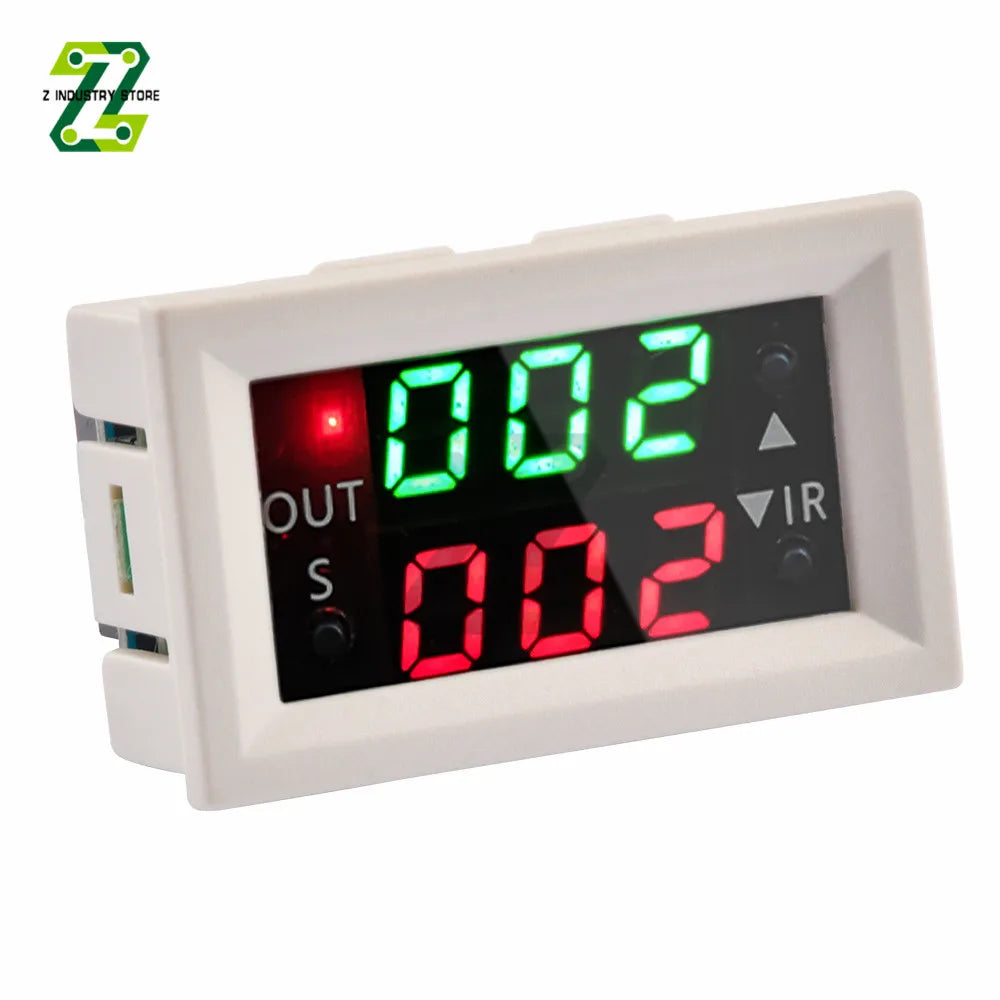 Dual Display Time Relay Module DC 12V Time Delay Relay Relay Timing Delay Cycle Time Control Switch 20A Passive Output