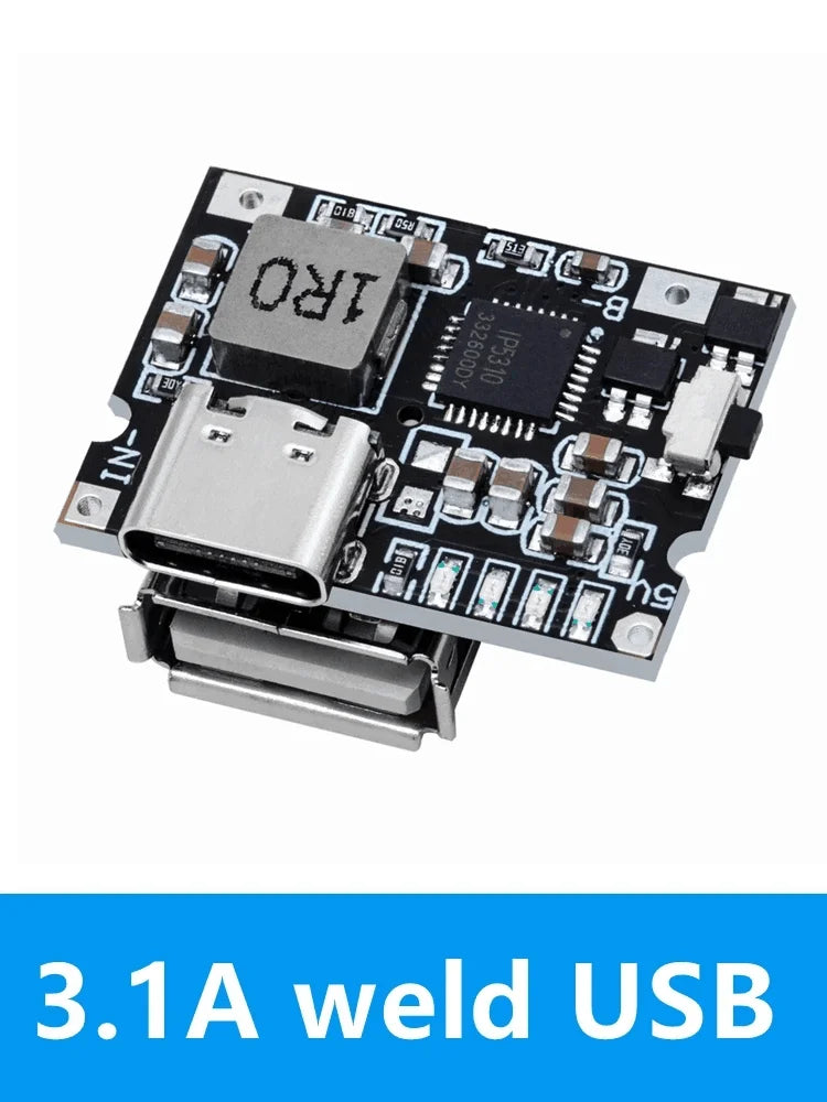 Type-C USB 5V 3.1A Boost Converter Step-Up Power Module IP5310 Mobile Power Bank Accessories With Switch LED Indicator