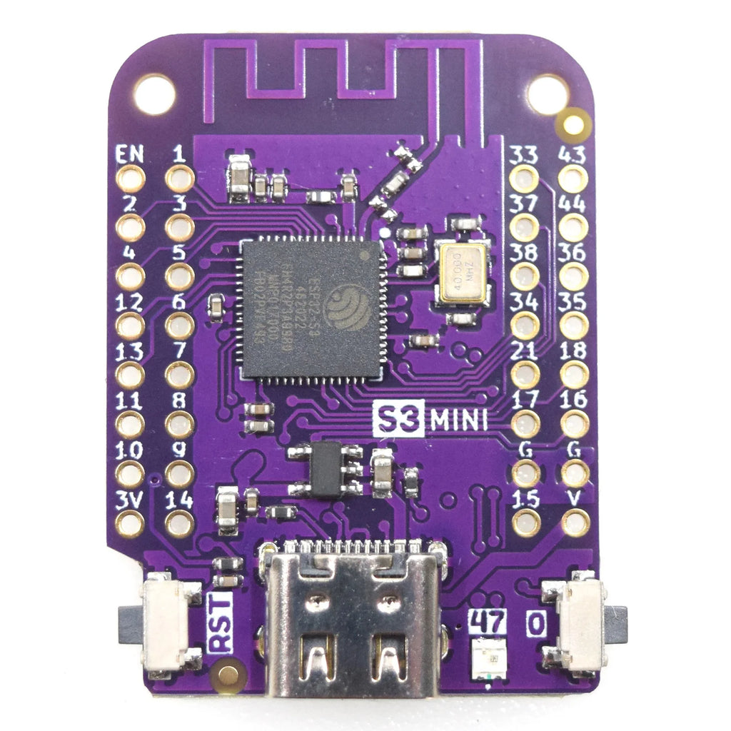 S3 Mini V1.0.0 - LOLIN WIFI Bluetooth IOT Board based ESP32-S3FH4R2 ESP32-S3 4MB FLASH 2MB PSRAM MicroPython Arduino Compatible