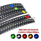 5050 5730 1210 1206 0805 0603 0402 SMD LED Diode Kit Red Green Blue White Yellow Orange 600pcs=6colors x 100pcs