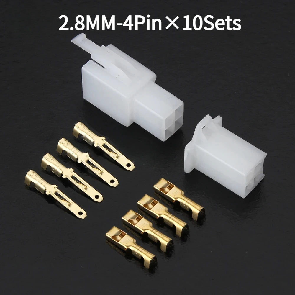 10Set 2.8mm 2/3/4/6/9P Automotive 2.8 Electrical Wire Connector Male Female Cable Terminal Plug Kits Car Motorcycle Plug Socket