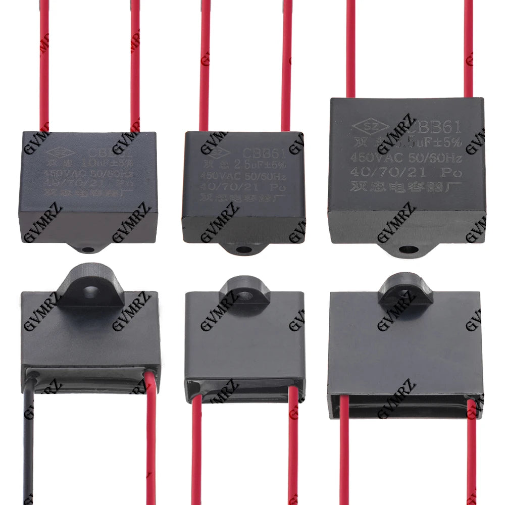 CBB61 Motor Run Capacitor 0.8UF–20uF 250V 450V AC Polypropylene Film for Fan Motor Replacement 2UF 3.5UF 4UF 8UF