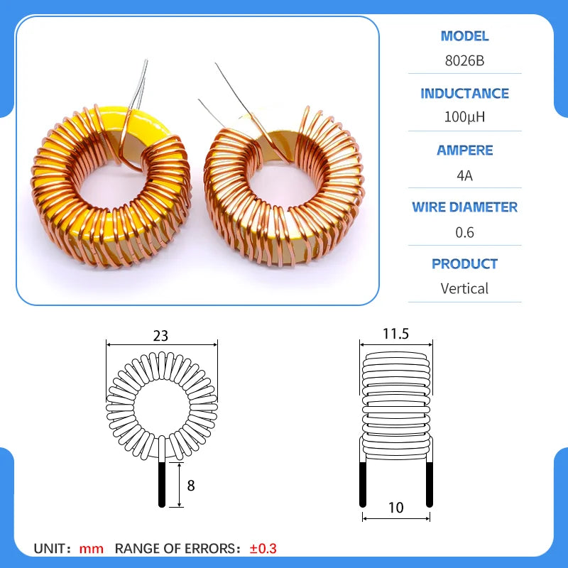 20mm 80-26 Iron powder core Toroidal inductor Wirewound inductor Iron powder core Magnetic ring inductor
