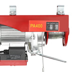 880LBS 110V Electric Winch, 2 in 1 Electric Hoist Winch with 328ft Wireless Remote Control Emergency Stop Heavy Duty Lift Hoist for Factory Garage Warehouse