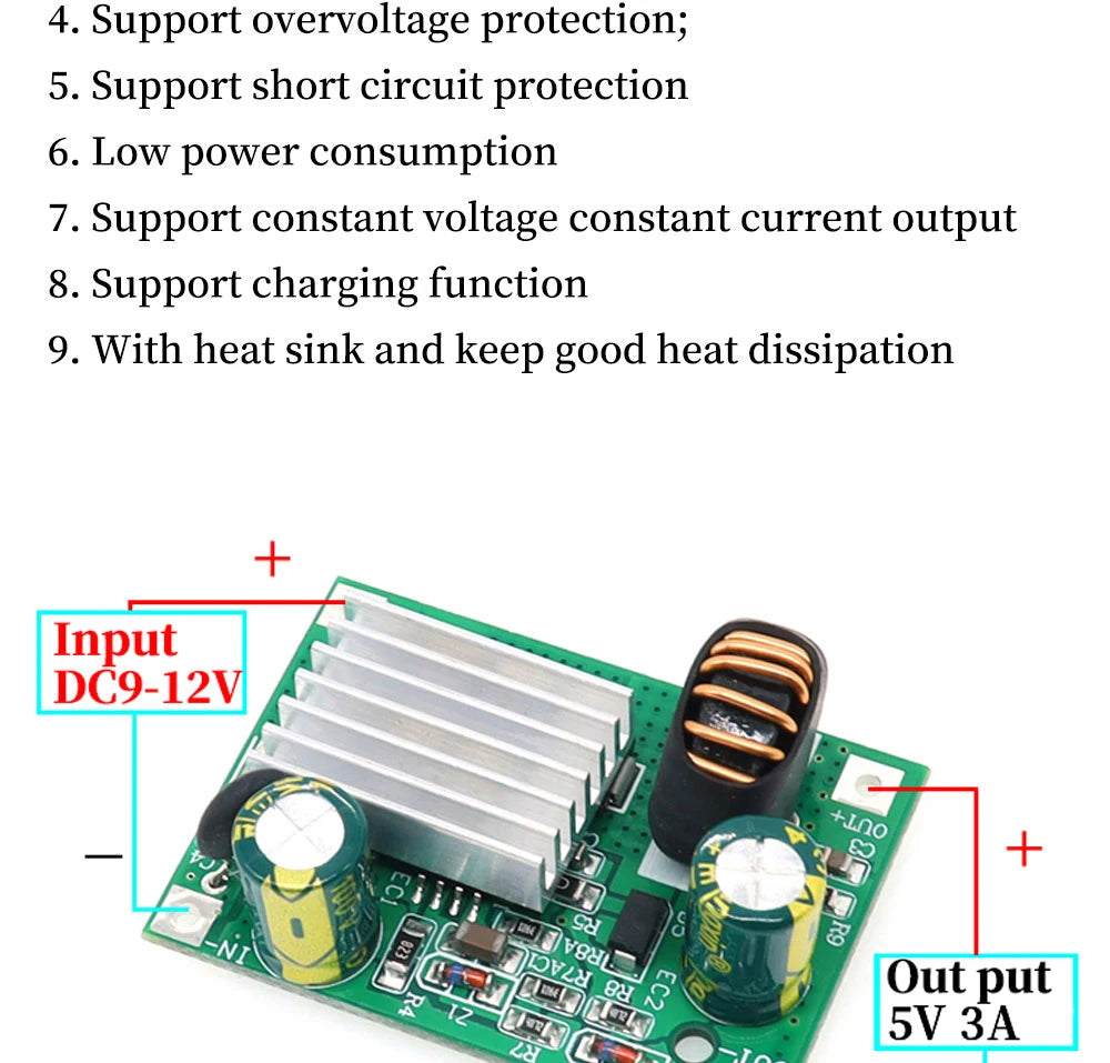 DC 9V 12V 24V 36V 48V 72V 84V 120V to 5V 3A / 2A Step Down Module Power Supply DC DC Converter Buck Converter Step Up Converte