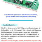 1/2/3/4/8-Bit AC 220V Optocoupler Isolation Module Voltage Detect Board Adaptive 3-5V For PLC Isolamento Fotoaccoppiatore Module