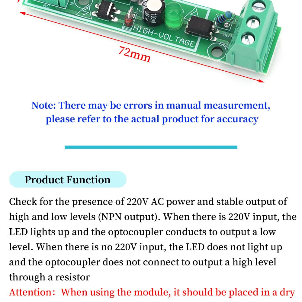 1/2/3/4/8-Bit AC 220V Optocoupler Isolation Module Voltage Detect Board Adaptive 3-5V For PLC Isolamento Fotoaccoppiatore Module