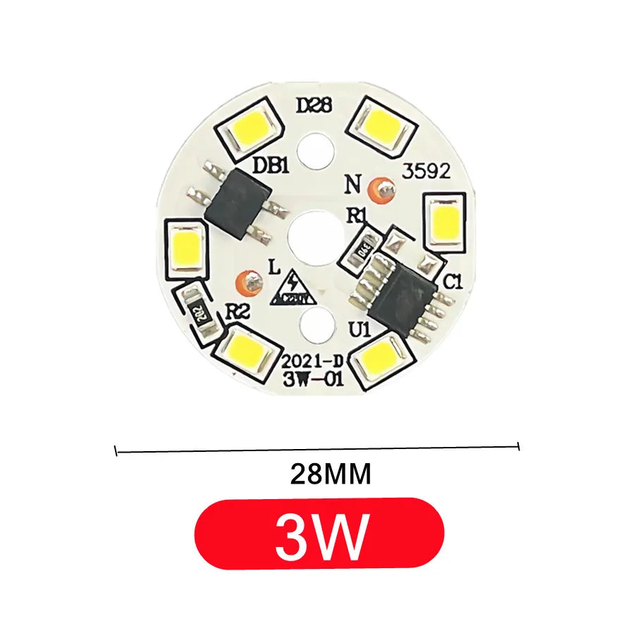 LED Chip for Lamp Bulb 3W 5W 7W 9W 12W SMD 2835 Round Light Beads AC 220V-240V Bulb Chip Lighting Spotlight 90 Lumen/W