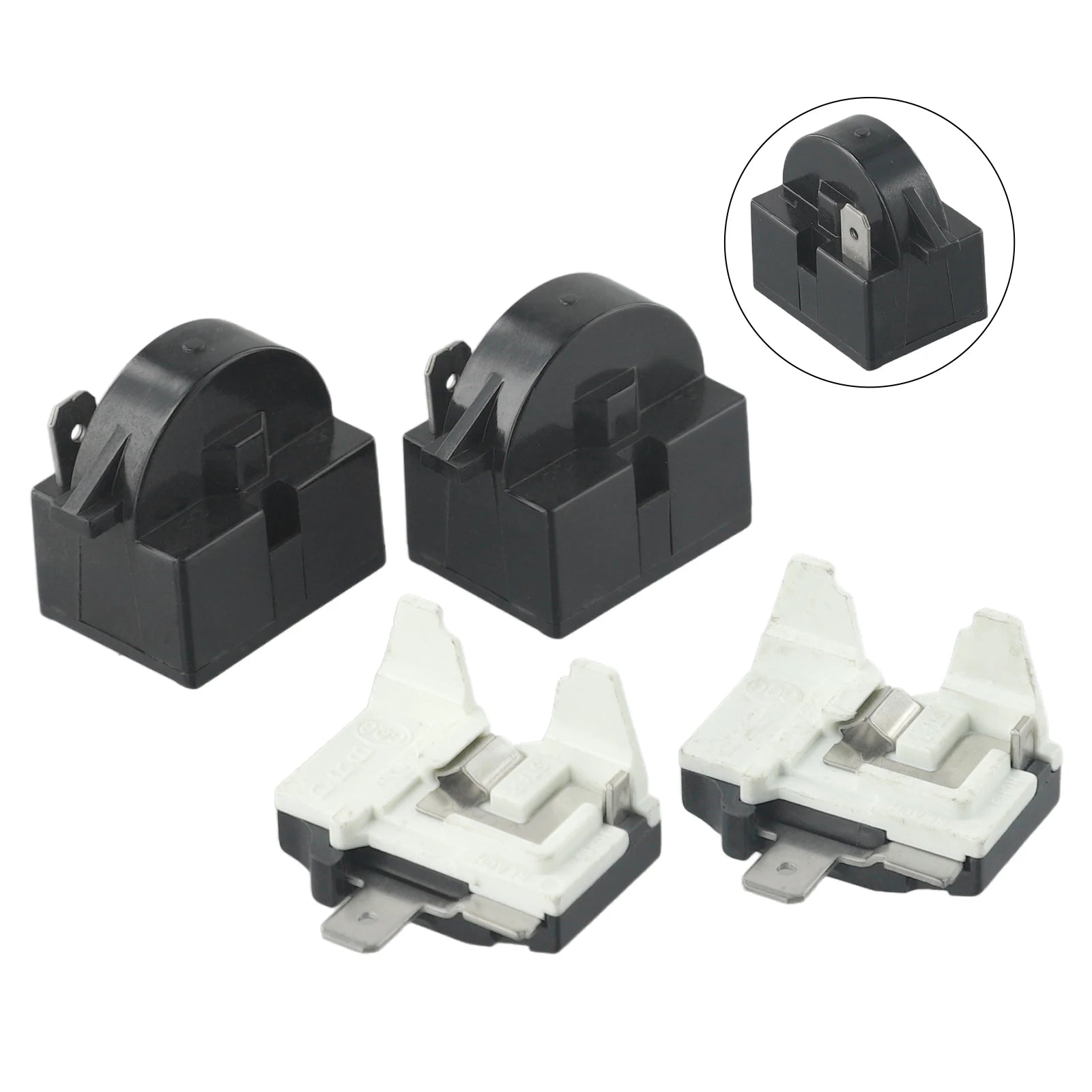 2pcs Refrigerator PTC Start Relay 1/2 Pin 15 Ohm 1/6H Compressor Overload Protector Starting Relay Light Weight Power Supplies