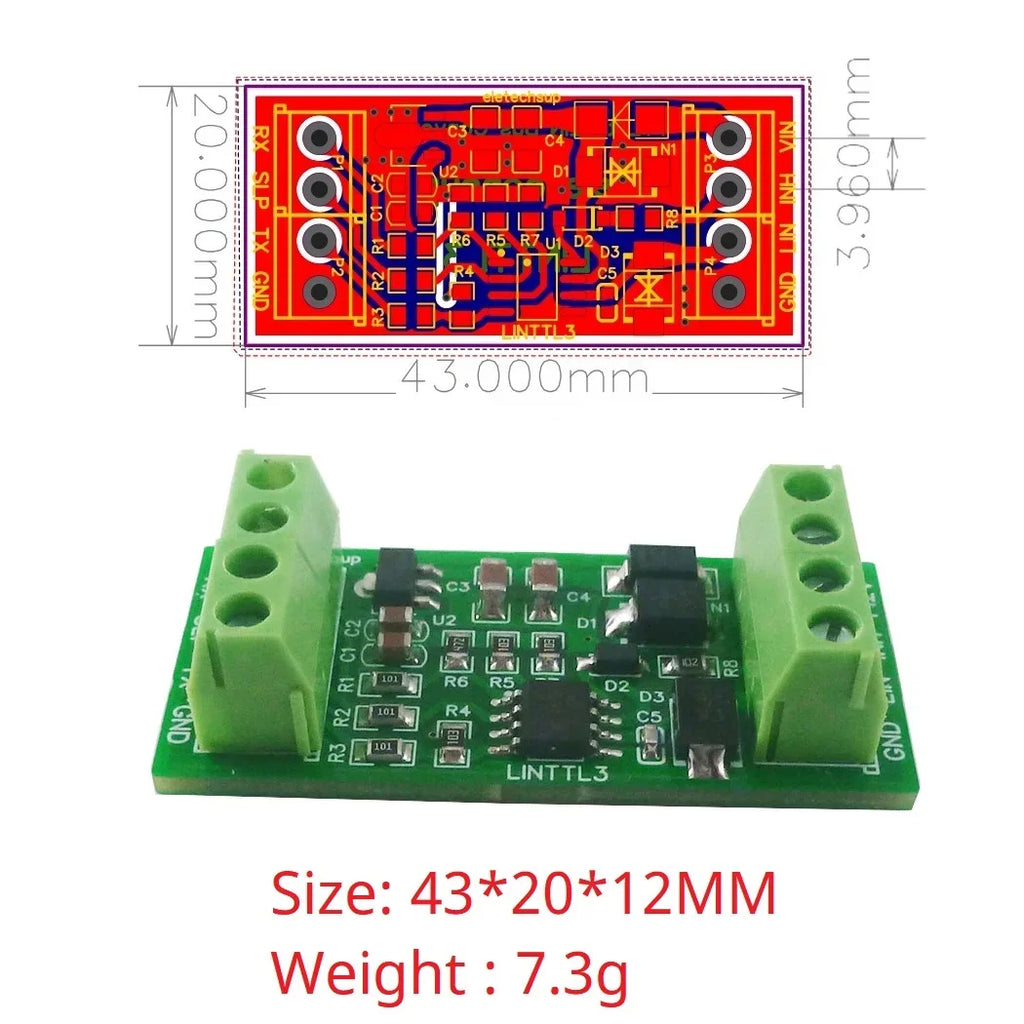 LIN 2.1/SAE J2602 Transceiver LIN Bus Module Master-Slave Protocol Controller 20KBD UART TTL232 RS485 K-line Can Data Analyzer