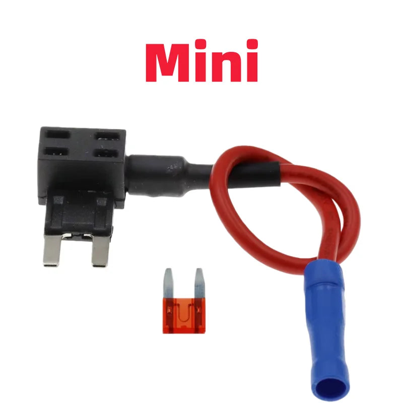12V MINI SMALL MEDIUM Size Car Fuse Holder Add-a-circuit TAP Adapter with 10A Micro Mini Standard ATM Blade Fuse