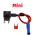 12V MINI SMALL MEDIUM Size Car Fuse Holder Add-a-circuit TAP Adapter with 10A Micro Mini Standard ATM Blade Fuse