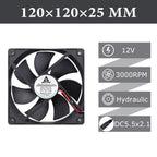 Gdstime 120mm USB PC Fan 5V 12V 24V 48V 12cm DC Brushless Cooling Fan 12025 2PIN 3PIN 4PIN Ball Computer Case Fan Waterproof Fan