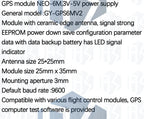 NEO-M8N/NEO-6M GPS Module (GY-GPSV3): Compatible with APM 1.65/2.56, Pixhawk V2.4.5 & MWC Controllers – 3.6V Operating Voltage
