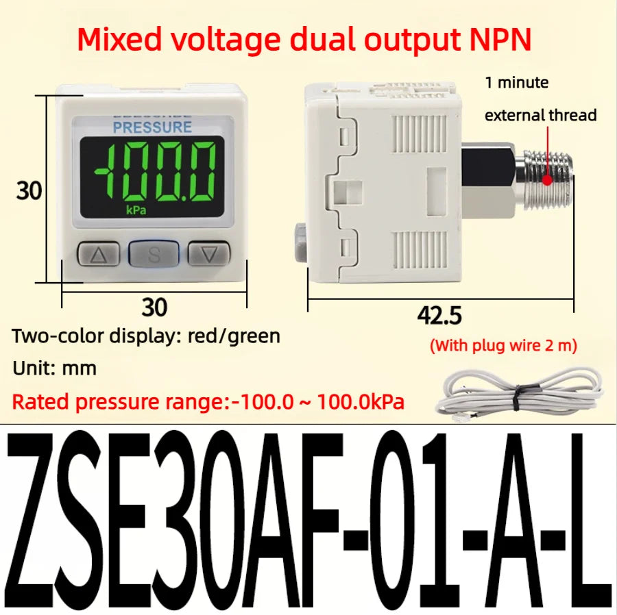 Vacuum Digital Display Pressure Switch High Precision Pressure Gauge Positive and Negative Pressure ISE30A ZSE30A Pneumatic