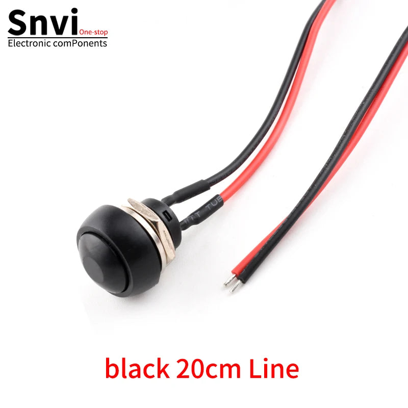12mm Waterproof Momentary Push Button Switch PBS-33B Mini Round ON/Off Switch With Pre-wired Leads Self-Reset for Arduino DIY