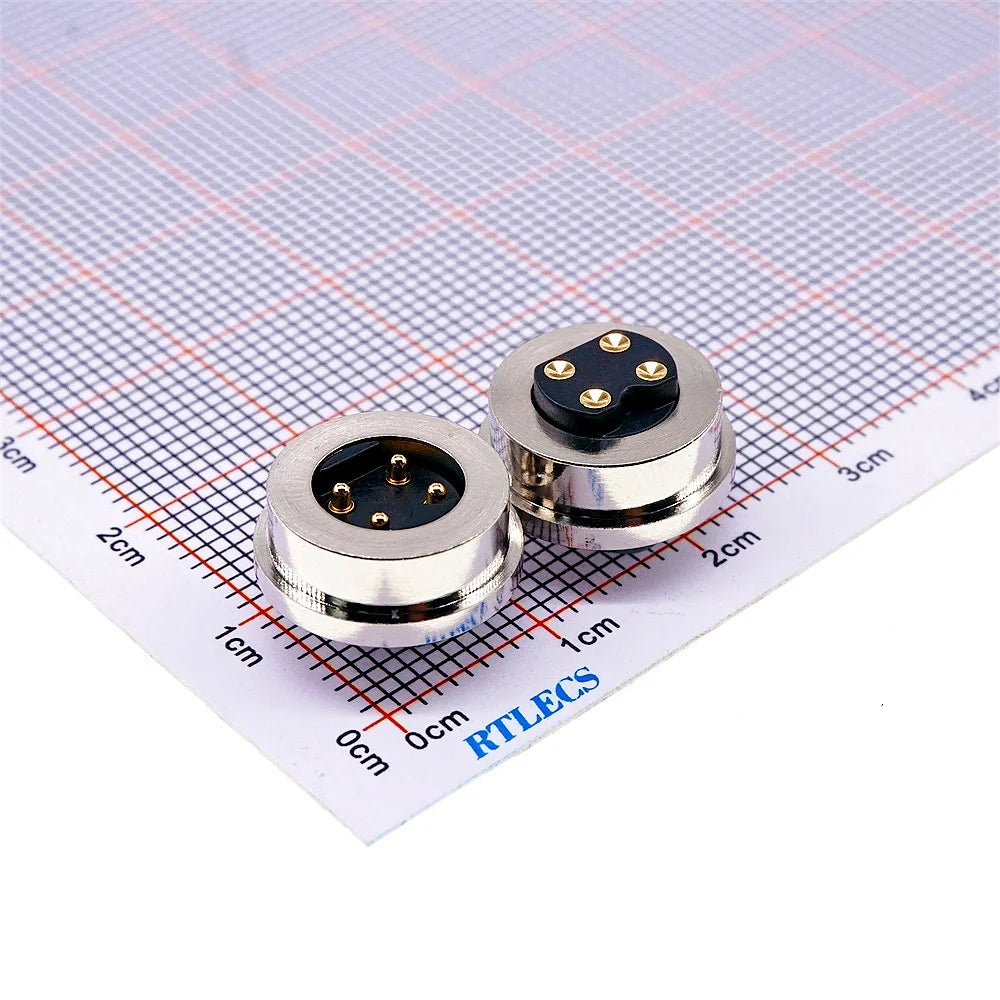 1Pair 2/3/4/5/6Pin Waterproof High Current Magnet Suction Spring Pogo Pin Male Female Probe DC Power Charging Magnetic Connector