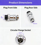 GX20 Flange Butting Type Aviation Plug &Socket 2/3/4/5/6/7/8/9/10/12 Pin Male&Femal Connectors Coppe