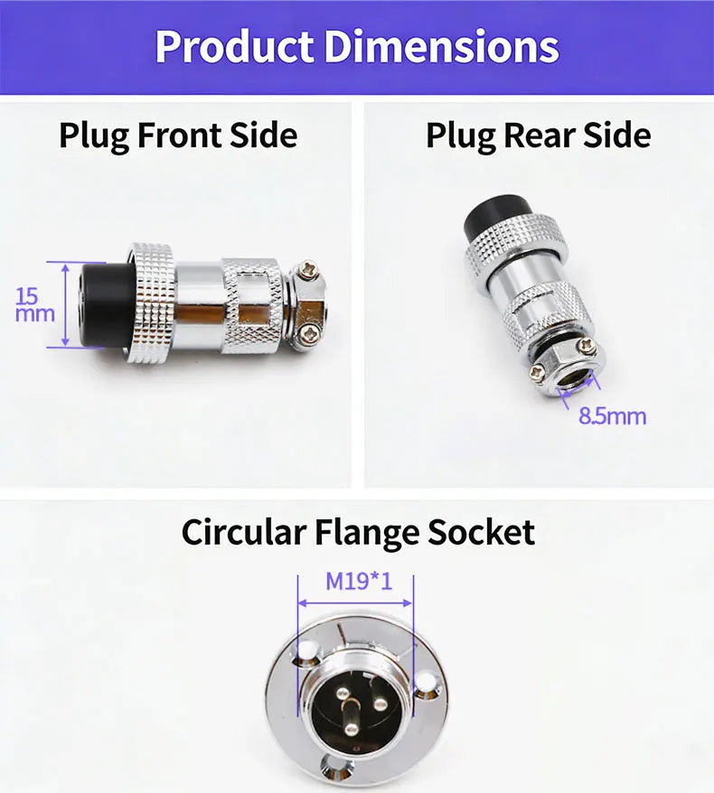 GX20 Flange Butting Type Aviation Plug &Socket 2/3/4/5/6/7/8/9/10/12 Pin Male&Femal Connectors Coppe