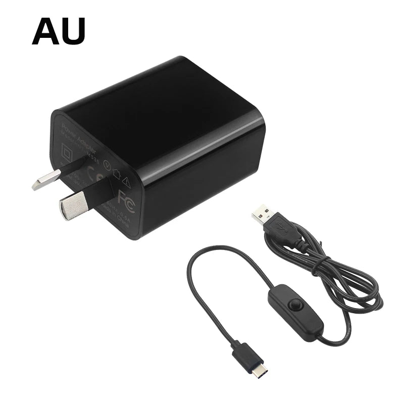 Raspberry Pi 4 Power Supply 5V 3A Power Adapter EU US UK SU USB Type C USB Cable with ON/OFF Switch for Pi 4 Orange Pi 3 4 LTS