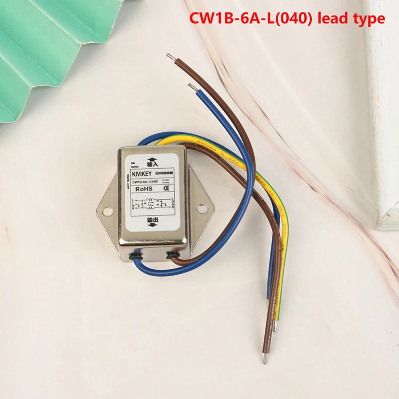 Anti-interference AC 220V power supply filter EMI line audio purifier CW1B-L 3A6A 10A Power EMI Filter CW1B-10A-L(040) CW1B-6A-L