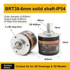 Briterencoder Single-turn Absolute Rotary Encoder SSI/RS485/Analog Output Waterproof, Power-Off Memory for Angle  & Speed