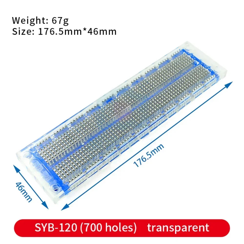 Breadboard 400 700 750 830 Holes MB-102 Solderless PCB Mini Test Board ZY-204 1600pts Prototype Board Jumper Wire Cable DIY Kit