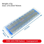Breadboard 400 700 750 830 Holes MB-102 Solderless PCB Mini Test Board ZY-204 1600pts Prototype Board Jumper Wire Cable DIY Kit