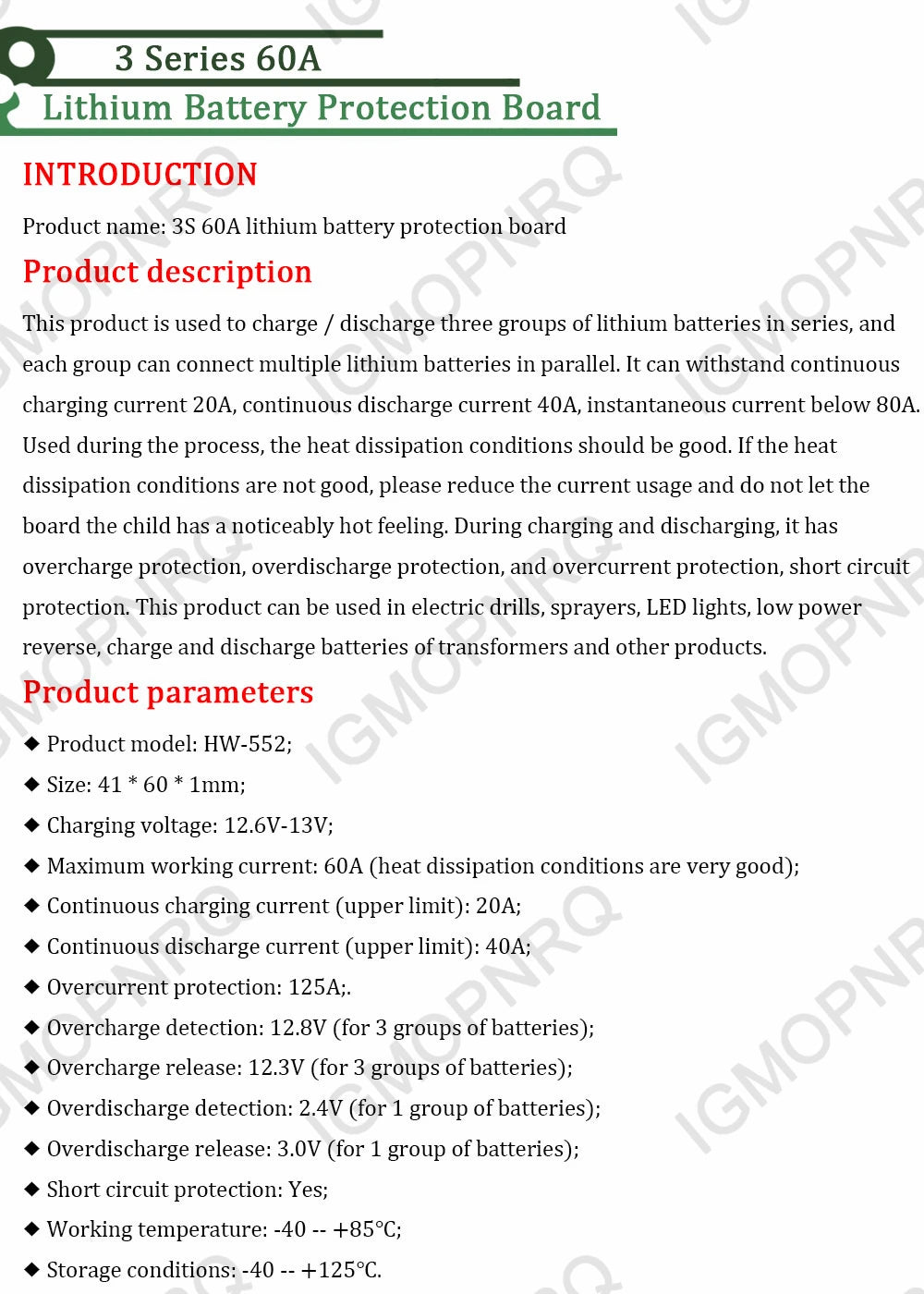 3S 6A 8A 10A 20A 25A 30A 40A 60A Li-ion Lithium Battery 18650 Charger PCB BMS Protection Board For Drill Motor Lipo Cell Module
