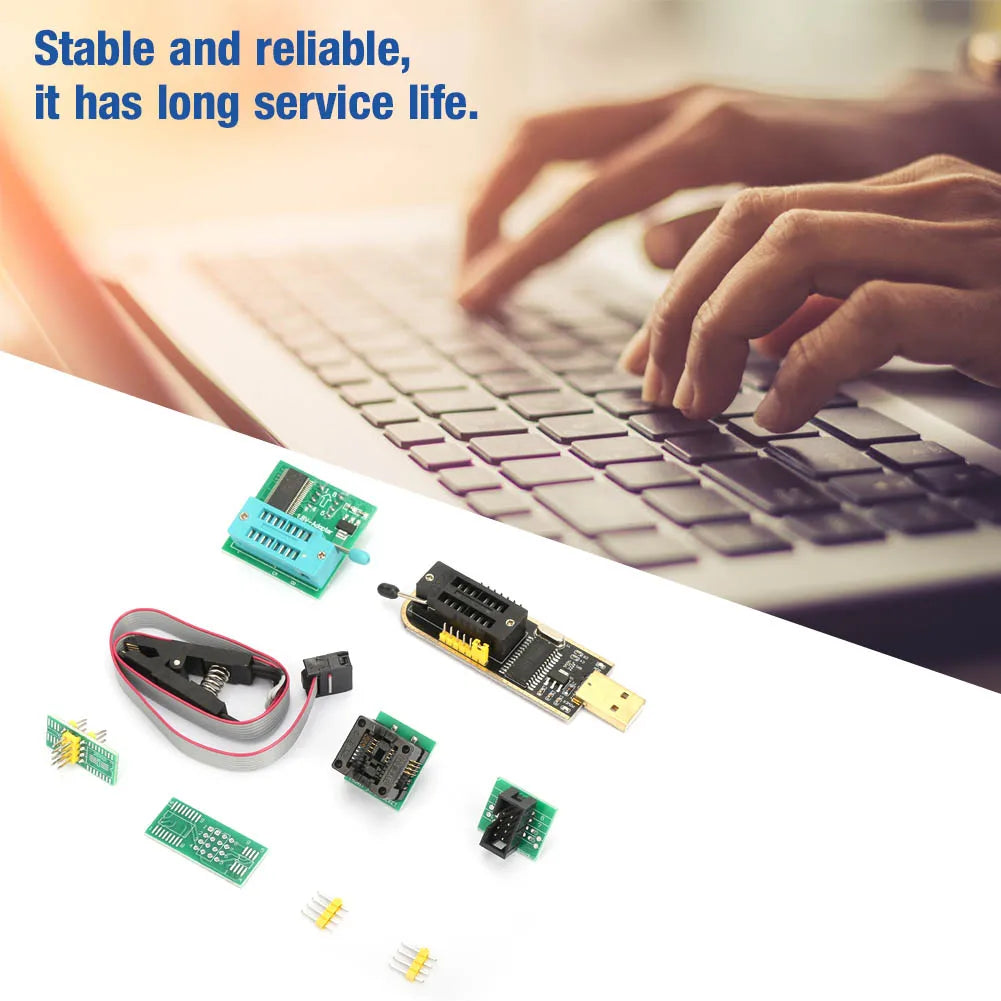 CH341A USB Programmer SOP8 Test Clip 1.8V Adapter SOP8 to DIP8 Converter Module Adapter Socket Converter Module USB Programmer