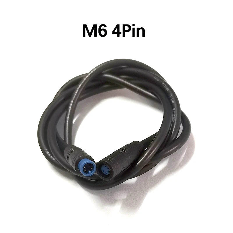 1pc 1m Long 6/8mm Circle Connector Cable Signal Sensor Cord For EBike E-Scooter Waterproof Extension Cable 2 3 4 5 6 Pin M6/M8