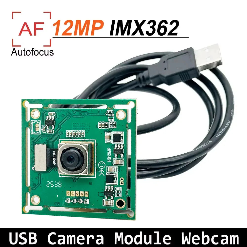 HD Autofocus 12MP 4K 4000 x 3000 Mjpeg Mini USB2.0 Webcam Board CMOS IMX362 Sensor UVC OTG USB Webcam Module For Windows Android