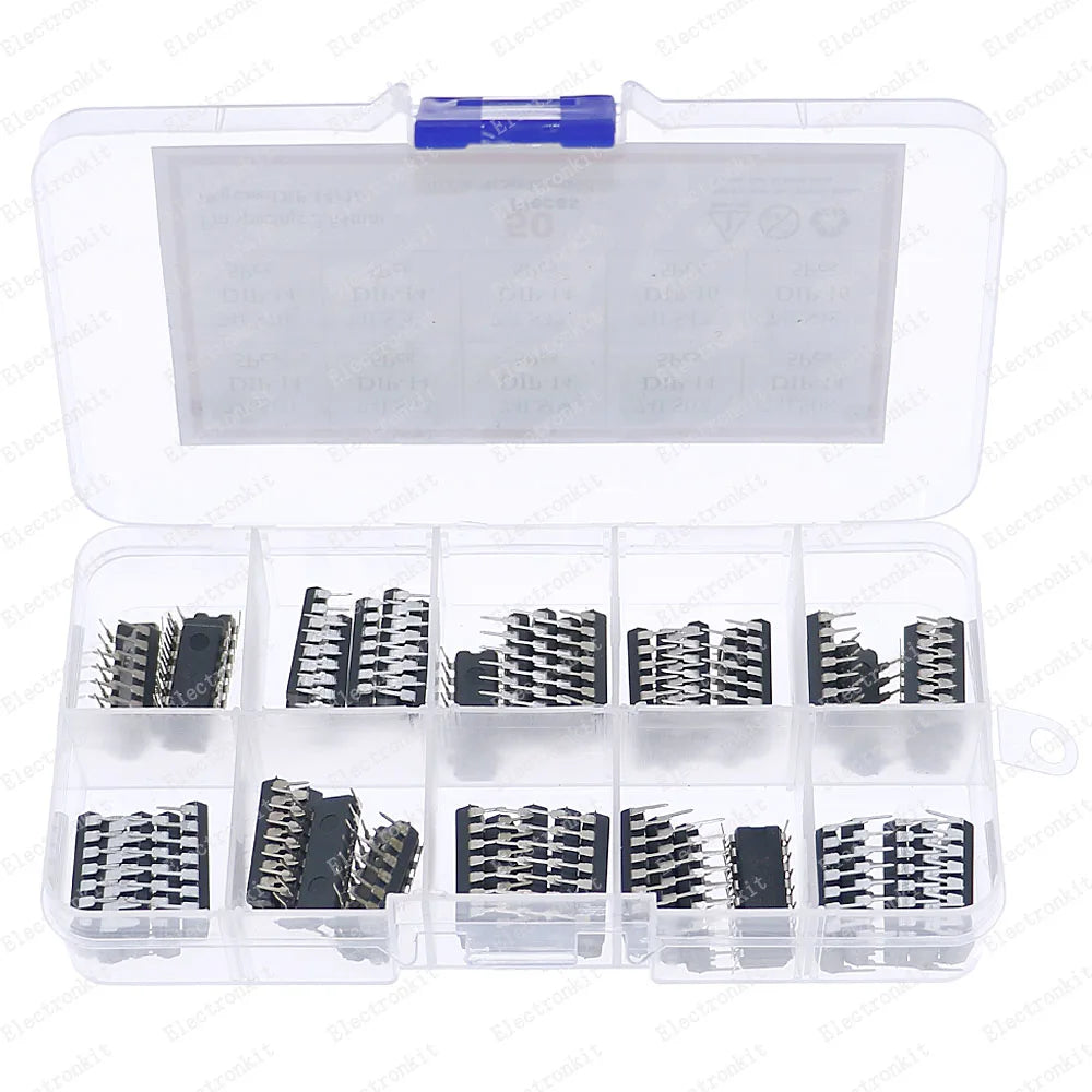 50Pcs IC Integrated Circuit Chip Assortment Kit 74LS160 74LS161 74LS164 74LS175 74LS192 74LS194 74LS244 74LS245 74LS247 74LS273