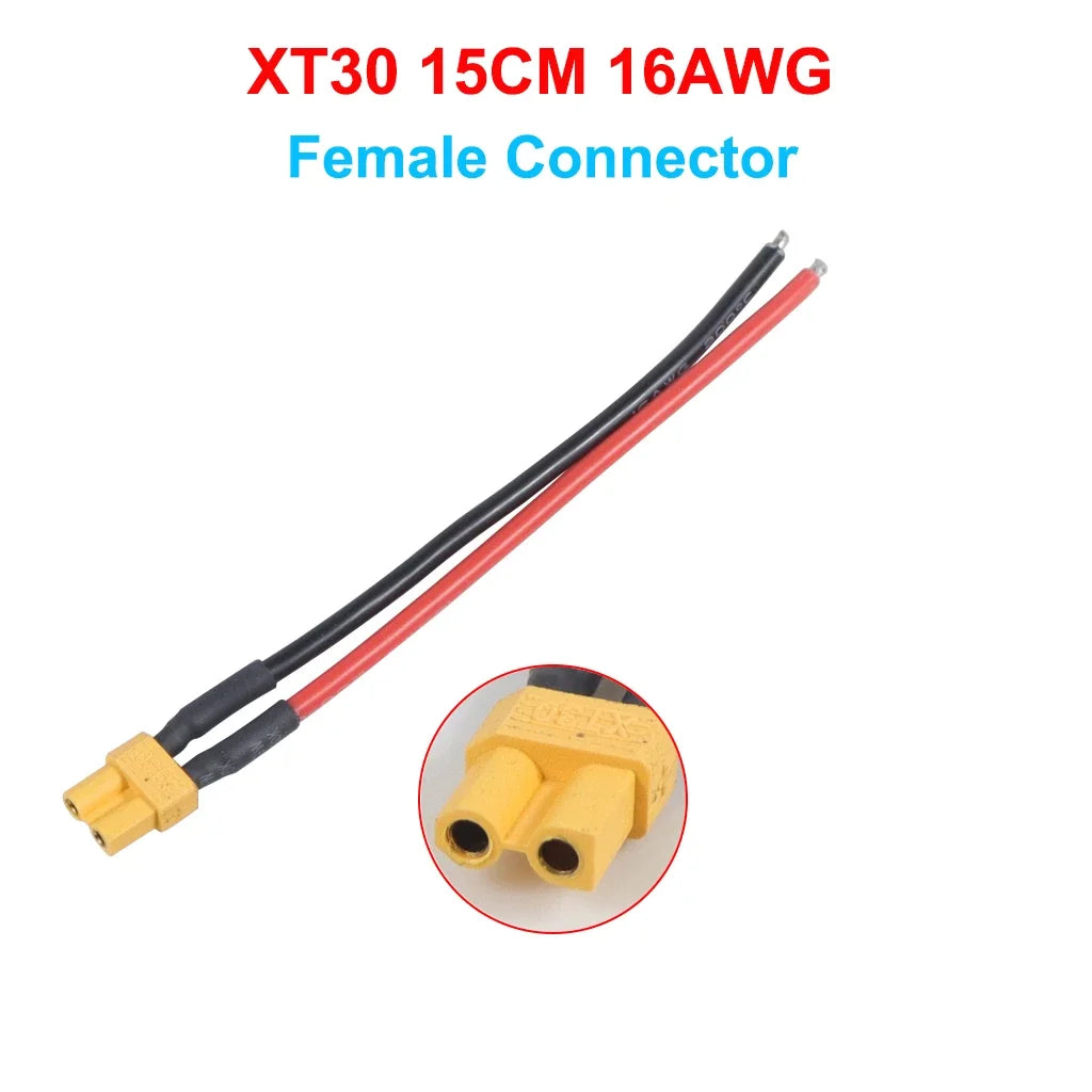 XT30 Connector Adapter Male/Female Plug 15CM 16AWG Silicone Wire Cable for RC FPV Quadcopter Racing Drone Parts