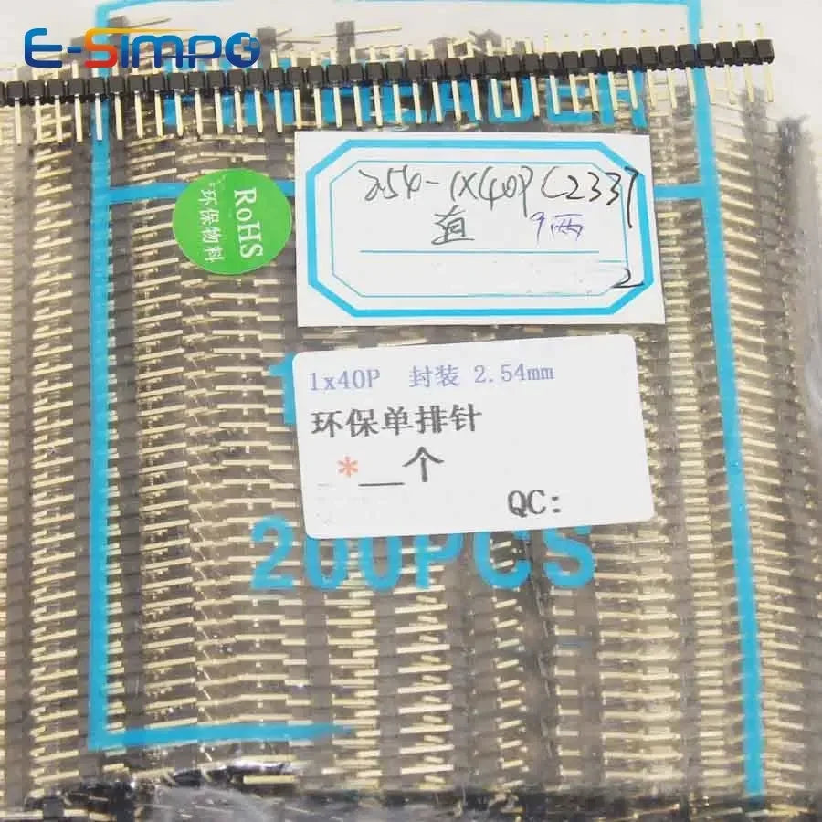 20pcs 2.54mm 1X40P L7.5/11.4/13/15/17/23/30mm Short Long Straight Wire Jumper Single Row Rohs PCB Gold Connector Male Pin Header