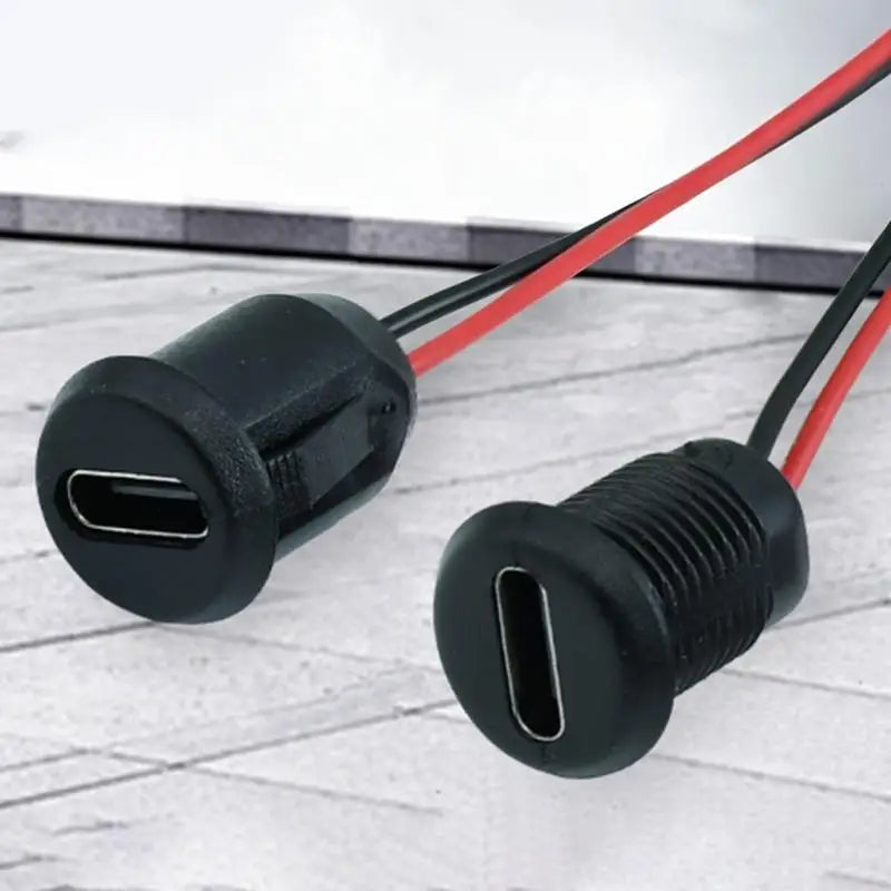 Waterproof USB C Female Charging Port Connector 1Pcs Chassis Mount Jack for DIY Electronics Project Use