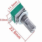 10PCS RK097 RK097N Potentiometer B1K 5K 10K 20K 50K 100K 500K 15mm 3Pin Audio Shaft Amplifier Sealing Potentiometers kit