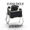 50PCS 4.5X4.5MM 4Pin DIP H=3.5/3.8/4.0/4.3~12mm 12V Tiny Button Tact Switch 260GF Momentary Tactical Push Button Parts Repair