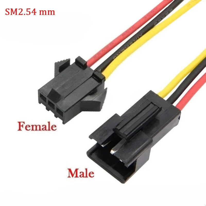 10pcs SM2.54  2/34/5/6Pin Male Female Plug Socket Wire Cable Connector LED Strip DC Power Cable Lenght 10/15/20/30cm 22AWG