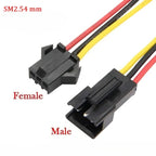 10pcs SM2.54  2/34/5/6Pin Male Female Plug Socket Wire Cable Connector LED Strip DC Power Cable Lenght 10/15/20/30cm 22AWG