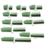 20pcs/20pairs 15EDG 2EDGK-3.81mm Female Straight  RA Male Wafer 300V8A 2P-24P PCB Phoenix Plug-in Wire Terminal Block Connector