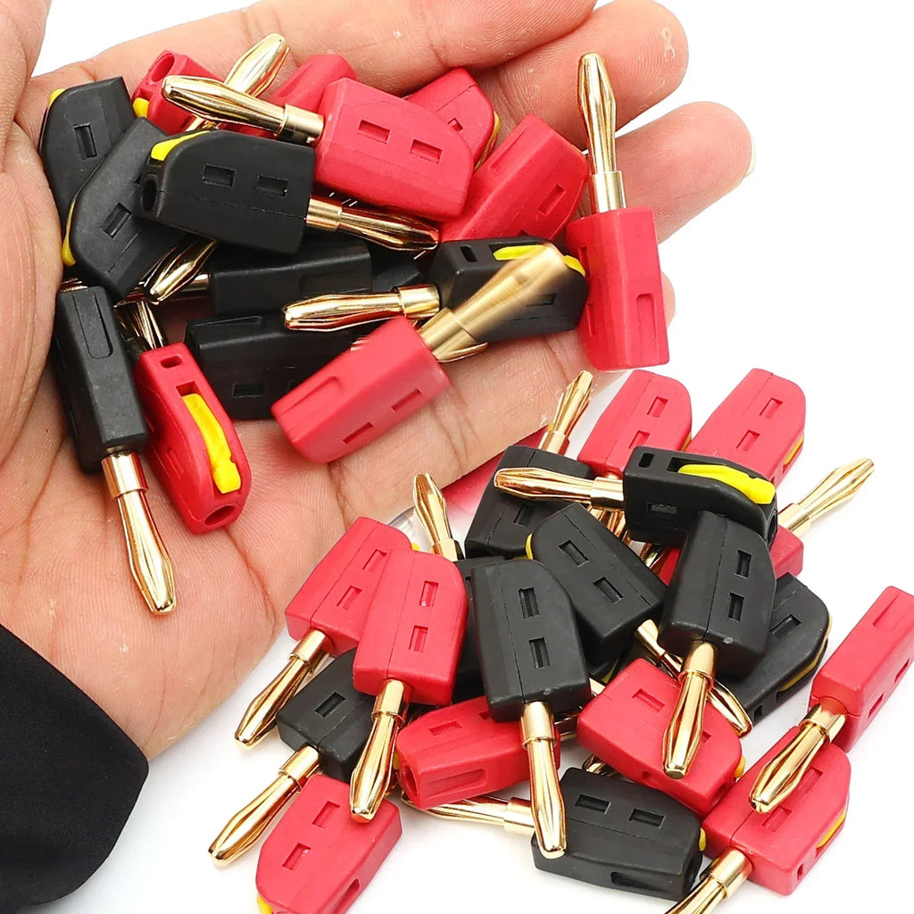 Portable 32A 4mm Banana Plug Solderless Quick Connect High Current Gold-Plated Banana Connectors Audio Copper Speakers Amplifier